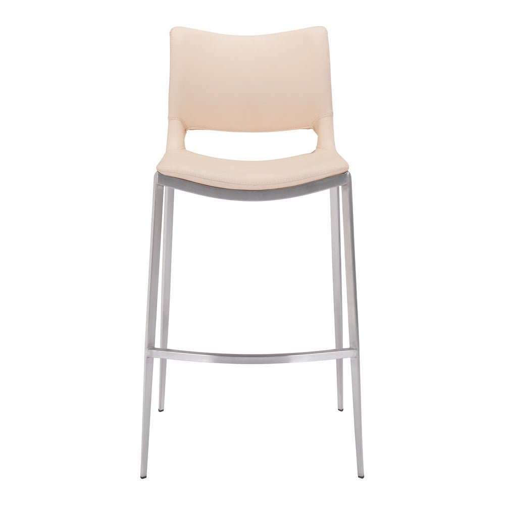 Banco Alto para Restaurante - ZUO ACE 53x55 101285 - Varios Colores - Asiento y Respaldo Tapizados en Piel Sintética - 101285 - Zuo - NOGAL BEAT - Banco Comercial