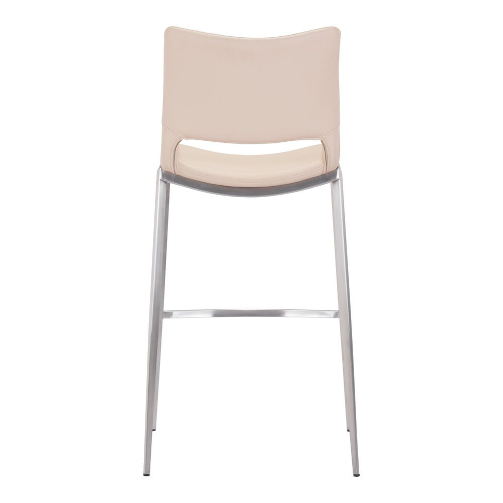 Banco Alto para Restaurante - ZUO ACE 53x55 101285 - Varios Colores - Asiento y Respaldo Tapizados en Piel Sintética - 101285 - Zuo - NOGAL BEAT - Banco Comercial