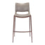 Banco Alto para Restaurante - ZUO ACE 53x55 101286 - Varios Colores - Asiento y Respaldo Tapizados en Piel Sintética - 101286 - Zuo - NOGAL BEAT - Banco Comercial