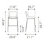 Banco Alto para Restaurante - ZUO ACE 53x55 101286 - Varios Colores - Asiento y Respaldo Tapizados en Piel Sintética - 101286 - Zuo - NOGAL BEAT - Banco Comercial