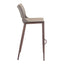 Banco Alto para Restaurante - ZUO ACE 53x55 101286 - Varios Colores - Asiento y Respaldo Tapizados en Piel Sintética - 101286 - Zuo - NOGAL BEAT - Banco Comercial