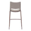 Banco Alto para Restaurante - ZUO ACE 53x55 101286 - Varios Colores - Asiento y Respaldo Tapizados en Piel Sintética - 101286 - Zuo - NOGAL BEAT - Banco Comercial