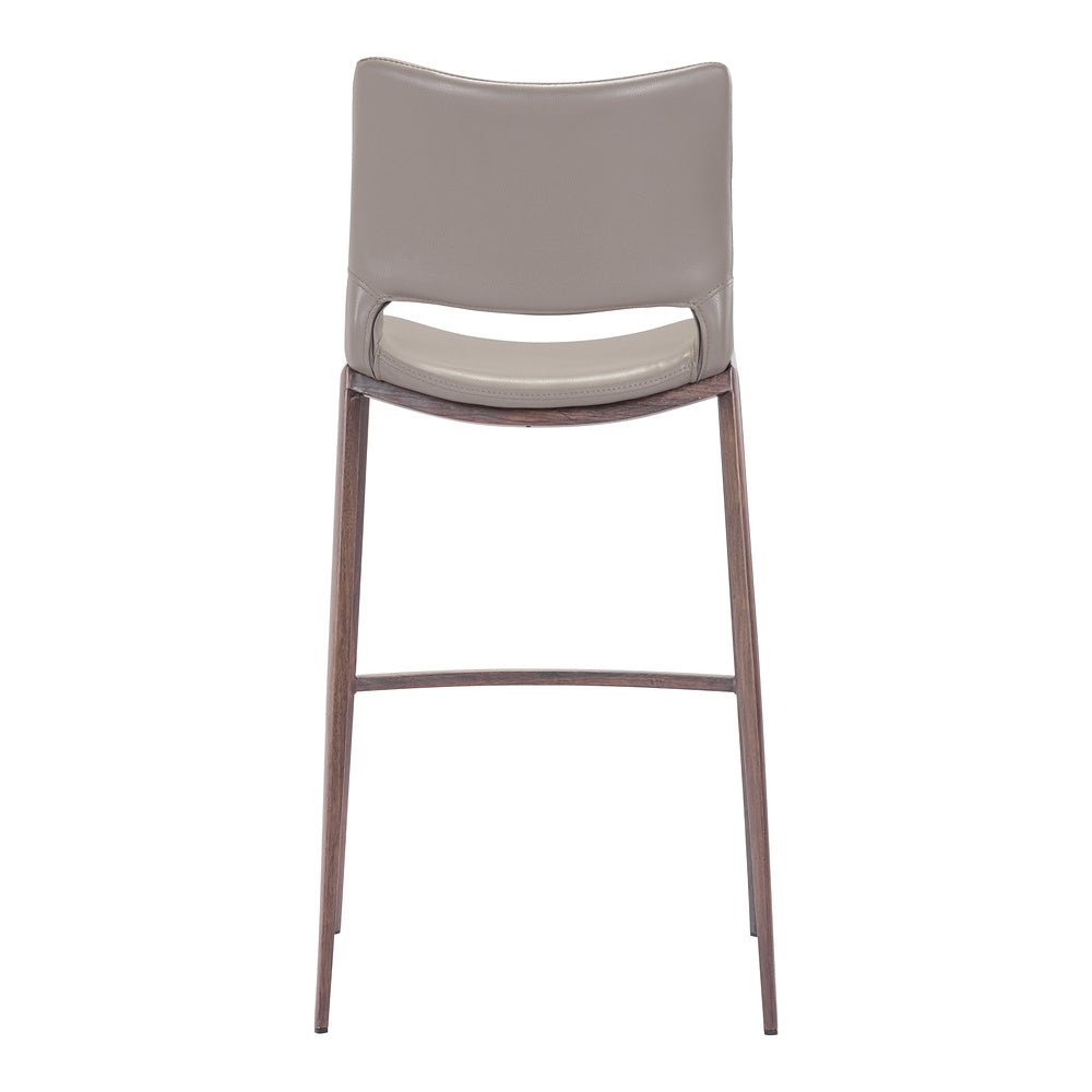 Banco Alto para Restaurante - ZUO ACE 53x55 101286 - Varios Colores - Asiento y Respaldo Tapizados en Piel Sintética - 101286 - Zuo - NOGAL BEAT - Banco Comercial