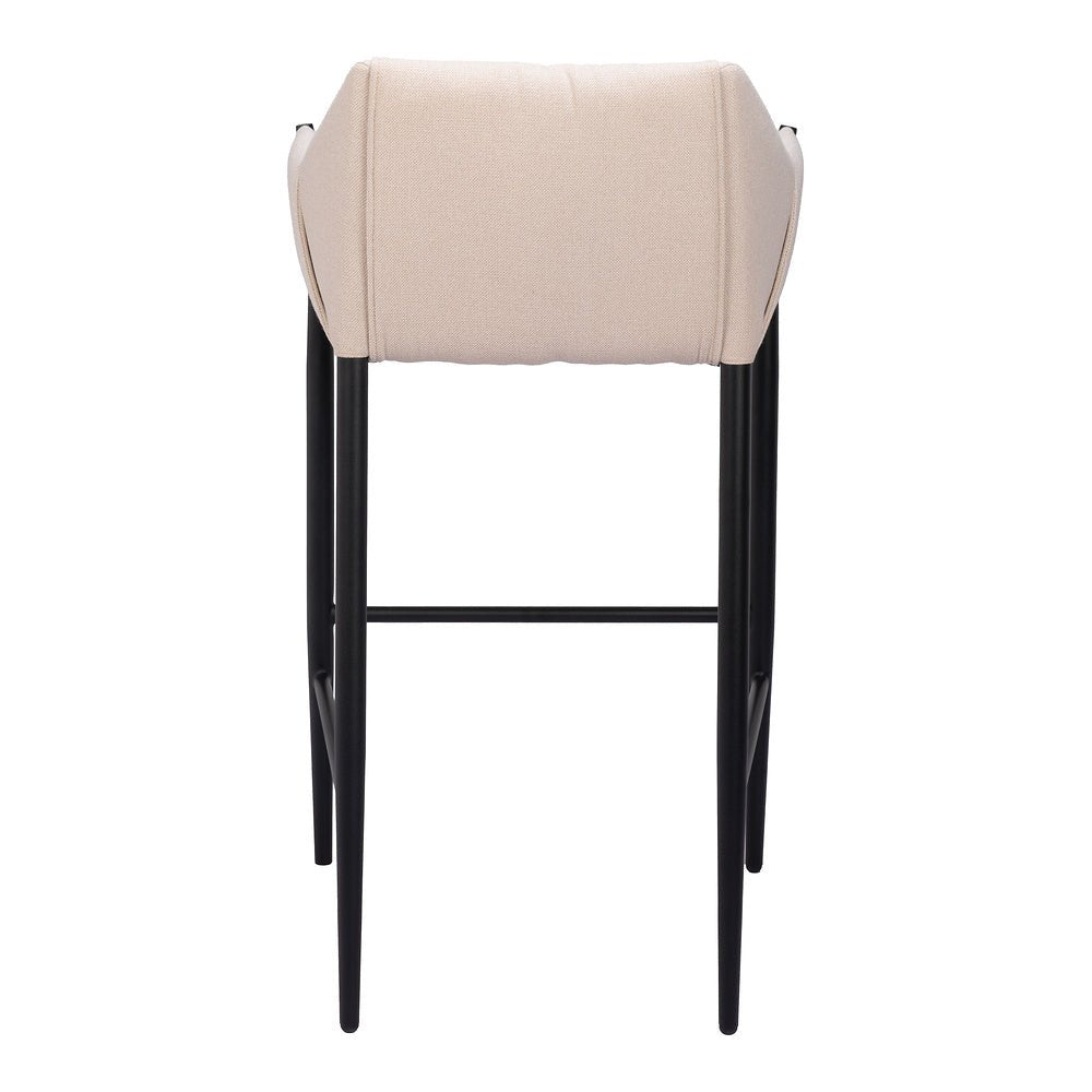 Banco Alto para Restaurante - ZUO ANDOVER - Beige - Asiento y Respaldo Tapizados - 110170 - Zuo - NOGAL BEAT - Banco Comercial
