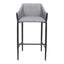 Banco Alto para Restaurante - ZUO ANDOVER - Gris Pizarra - Asiento y Respaldo Tapizados en Lino Sintético - 110169 - Zuo - NOGAL BEAT - Banco Comercial