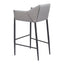 Banco Alto para Restaurante - ZUO ANDOVER - Gris Pizarra - Asiento y Respaldo Tapizados en Lino Sintético - 110169 - Zuo - NOGAL BEAT - Banco Comercial