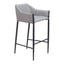 Banco Alto para Restaurante - ZUO ANDOVER - Gris Pizarra - Asiento y Respaldo Tapizados en Lino Sintético - 110169 - Zuo - NOGAL BEAT - Banco Comercial