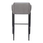 Banco Alto para Restaurante - ZUO ANDOVER - Gris Pizarra - Asiento y Respaldo Tapizados en Lino Sintético - 110169 - Zuo - NOGAL BEAT - Banco Comercial