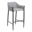 Banco Alto para Restaurante - ZUO ANDOVER - Gris Pizarra - Asiento y Respaldo Tapizados en Lino Sintético - 110169 - Zuo - NOGAL BEAT - Banco Comercial