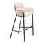 Banco Alto para Restaurante - ZUO BREMOR - Beige - Asiento y Respaldo Tapizados - 110174 - Zuo - NOGAL BEAT - Banco Comercial
