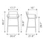 Banco Alto para Restaurante - ZUO BREMOR - Gris Pizarra - Asiento y Respaldo Tapizados en Lino Sintético - 110173 - Zuo - NOGAL BEAT - Banco Comercial