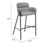 Banco Alto para Restaurante - ZUO BREMOR - Gris Pizarra - Asiento y Respaldo Tapizados en Lino Sintético - 110173 - Zuo - NOGAL BEAT - Banco Comercial