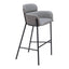 Banco Alto para Restaurante - ZUO BREMOR - Gris Pizarra - Asiento y Respaldo Tapizados en Lino Sintético - 110173 - Zuo - NOGAL BEAT - Banco Comercial