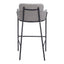 Banco Alto para Restaurante - ZUO BREMOR - Gris Pizarra - Asiento y Respaldo Tapizados en Lino Sintético - 110173 - Zuo - NOGAL BEAT - Banco Comercial