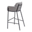 Banco Alto para Restaurante - ZUO BREMOR - Gris Pizarra - Asiento y Respaldo Tapizados en Lino Sintético - 110173 - Zuo - NOGAL BEAT - Banco Comercial