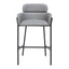 Banco Alto para Restaurante - ZUO BREMOR - Gris Pizarra - Asiento y Respaldo Tapizados en Lino Sintético - 110173 - Zuo - NOGAL BEAT - Banco Comercial