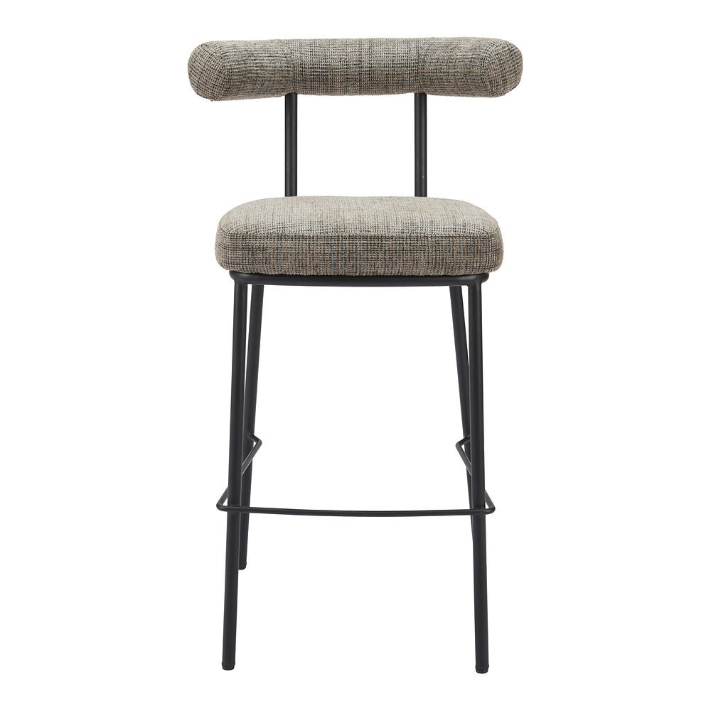 Banco Alto para Restaurante - ZUO KEDE - Verde Tweed - Asiento y Respaldo Tapizados - 110100 - Zuo - NOGAL BEAT - Banco Comercial