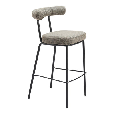 Banco Alto para Restaurante - ZUO KEDE - Verde Tweed - Asiento y Respaldo Tapizados - 110100 - Zuo - NOGAL BEAT - Banco Comercial