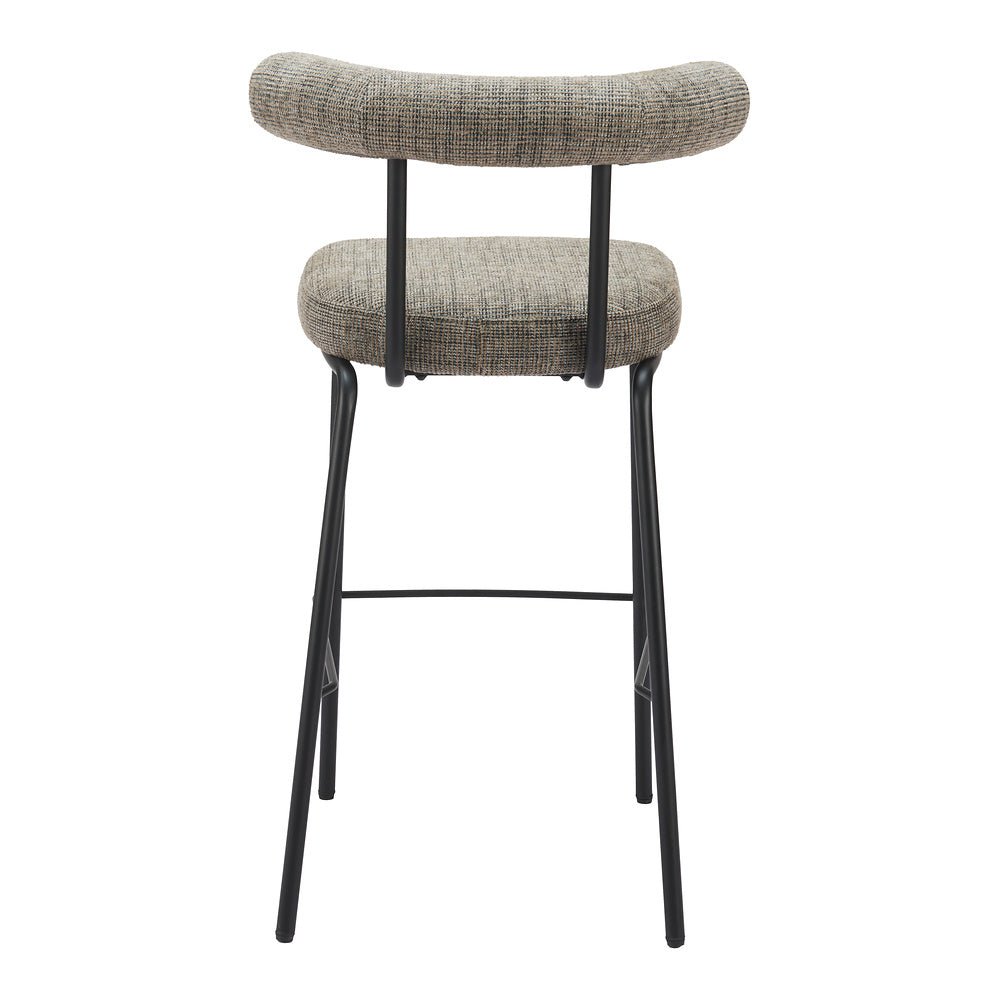 Banco Alto para Restaurante - ZUO KEDE - Verde Tweed - Asiento y Respaldo Tapizados - 110100 - Zuo - NOGAL BEAT - Banco Comercial