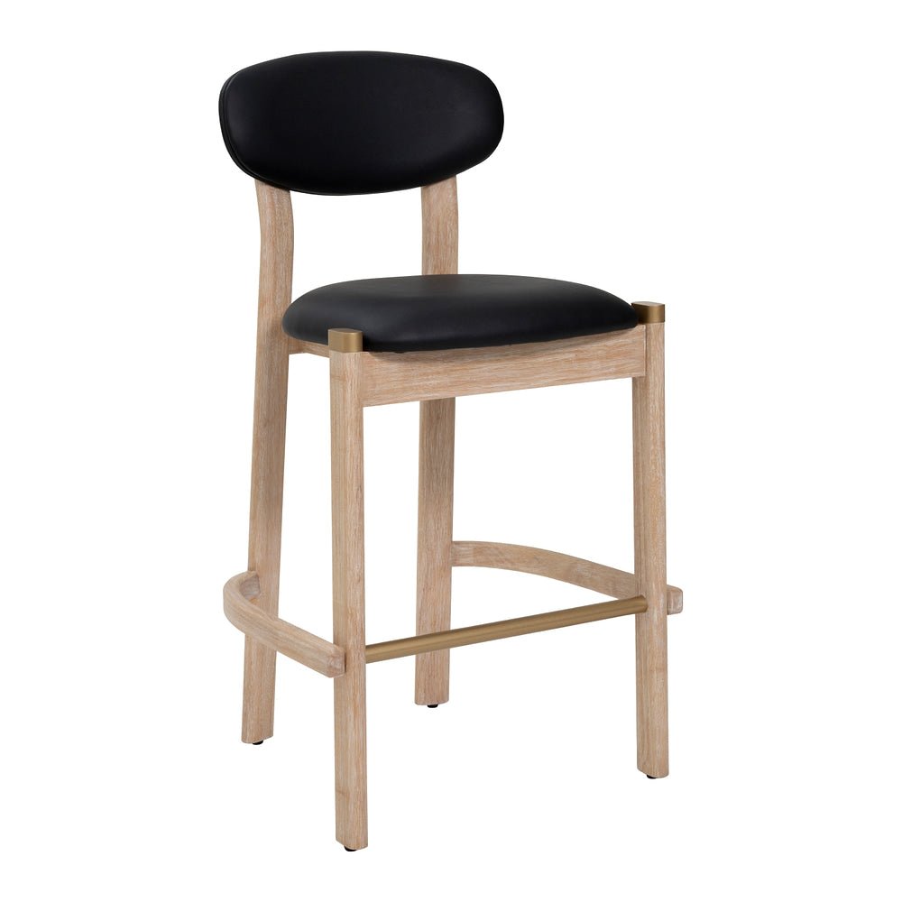 Banco Alto para Restaurante - ZUO RILOU - Varios Colores - Asiento y Respaldo Tapizados en Piel Sintética - 111181 - Zuo - NOGAL BEAT - Banco Comercial