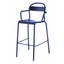 Banco alto con brazos Colos Stecca 6 de estructura de aluminio tubular y solera de aluminio para exterior