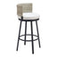 Banco Alto para Terraza y Barra Exterior - ZUO MIDNIGHT WAVE - Blanco - Asiento y Respaldo Tapizados con Tela para Exterior - 704027 - Zuo - NOGAL BEAT - Banco de Terraza
