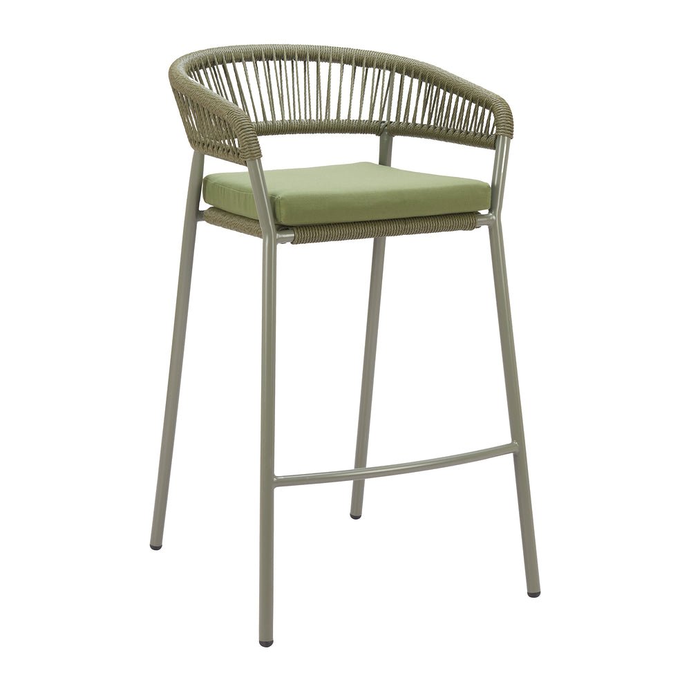 Banco Alto para Terraza y Roof Garden - ZUO SKYE - Varios Colores - Asiento y Respaldo Tapizados con Tela para Exterior - 704165 - Zuo - NOGAL BEAT - Banco de Terraza