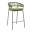 Banco Alto para Terraza y Roof Garden - ZUO SKYE - Varios Colores - Asiento y Respaldo Tapizados con Tela para Exterior - 704165 - Zuo - NOGAL BEAT - Banco de Terraza