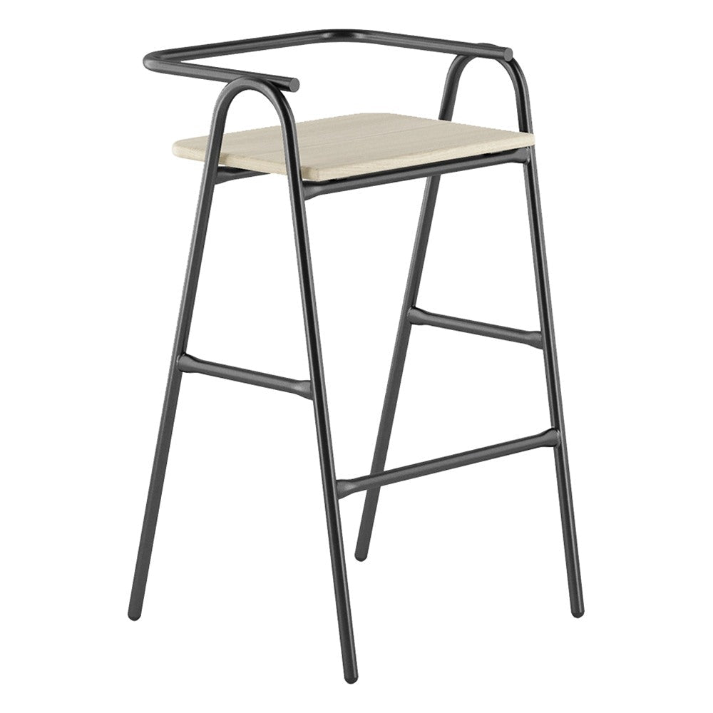 Banco Alto Respaldo Medio para Área Exterior - GEBESA GRC HURDLE - Alto 72 cm - Exterior - GGRH325 - GEBESA - NOGAL BEAT - Banco de Terraza