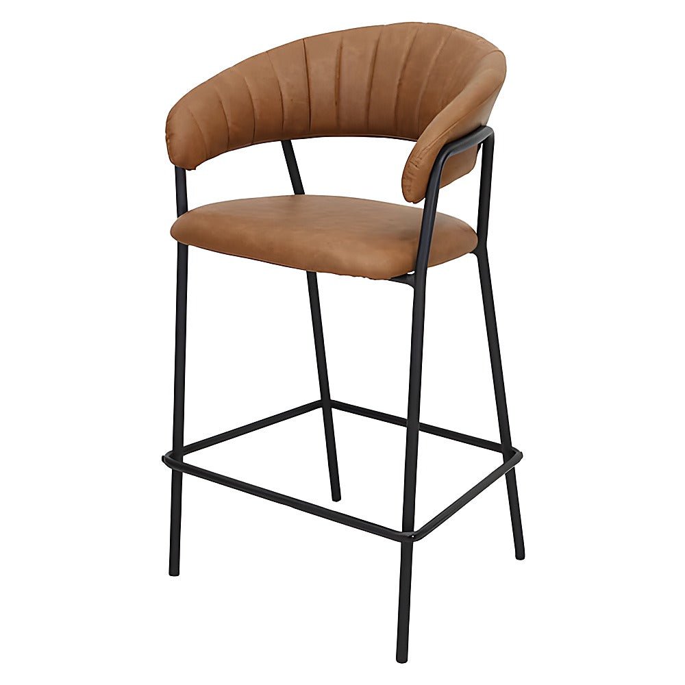 Banco Bajo para Cafetería - KINGSTRONG CACERES W29 SILL0904435 - Varios Colores - Asiento y Respaldo Tapizados - SILL0904435 - Mundo In - NOGAL BEAT - Banco Comercial