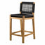 Banco Bar para Terraza - NOGAL BEAT MILANDO - Varios Colores - Madera Teca y Polyrattan - BANCO BAR MILANDO 74-104 Negro - CAMCO - NOGAL BEAT - Banco de Terraza