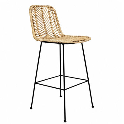 Banco Barra para Interior - NOGAL BEAT SIAM - Varios Colores - Hierro y Rattan - BANCO BARRA SIAM 68-100 Natural - CAMCO - NOGAL BEAT - Banco Comercial
