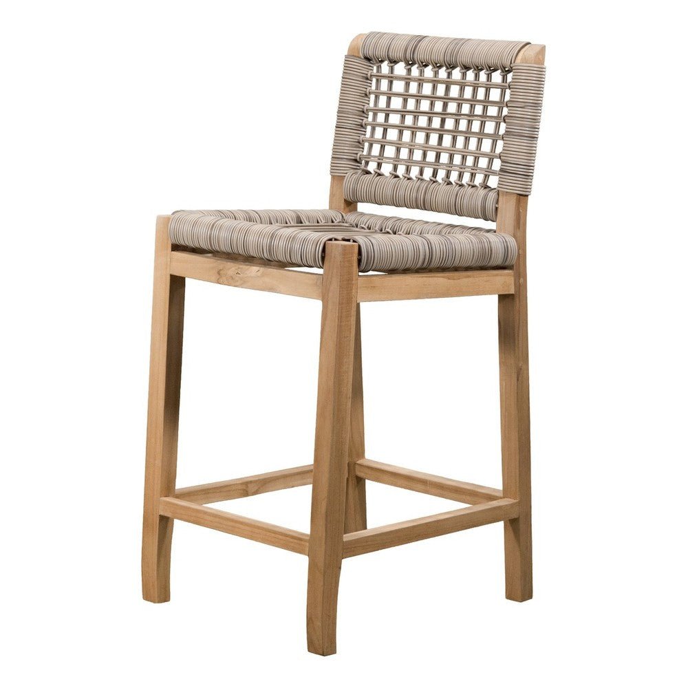 Banco Barra para Terraza - NOGAL BEAT MILANDO - Varios Colores - Madera Teca y Polyrattan - BANCO BARRA MILANDO 67-98 Banana - CAMCO - NOGAL BEAT - Banco de Terraza