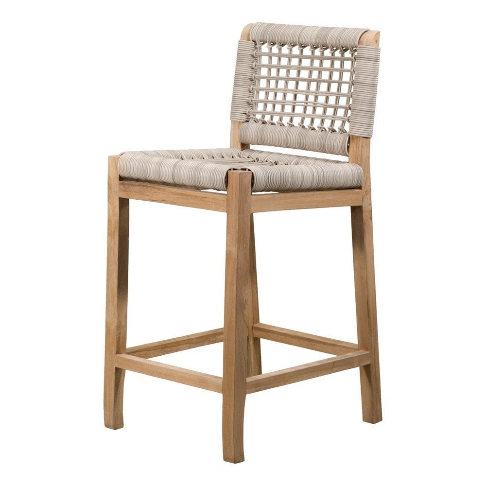 Banco Barra para Terraza - NOGAL BEAT MILANDO - Varios Colores - Madera Teca y Polyrattan - BANCO BARRA MILANDO 67-98 Beige - CAMCO - NOGAL BEAT - Banco de Terraza