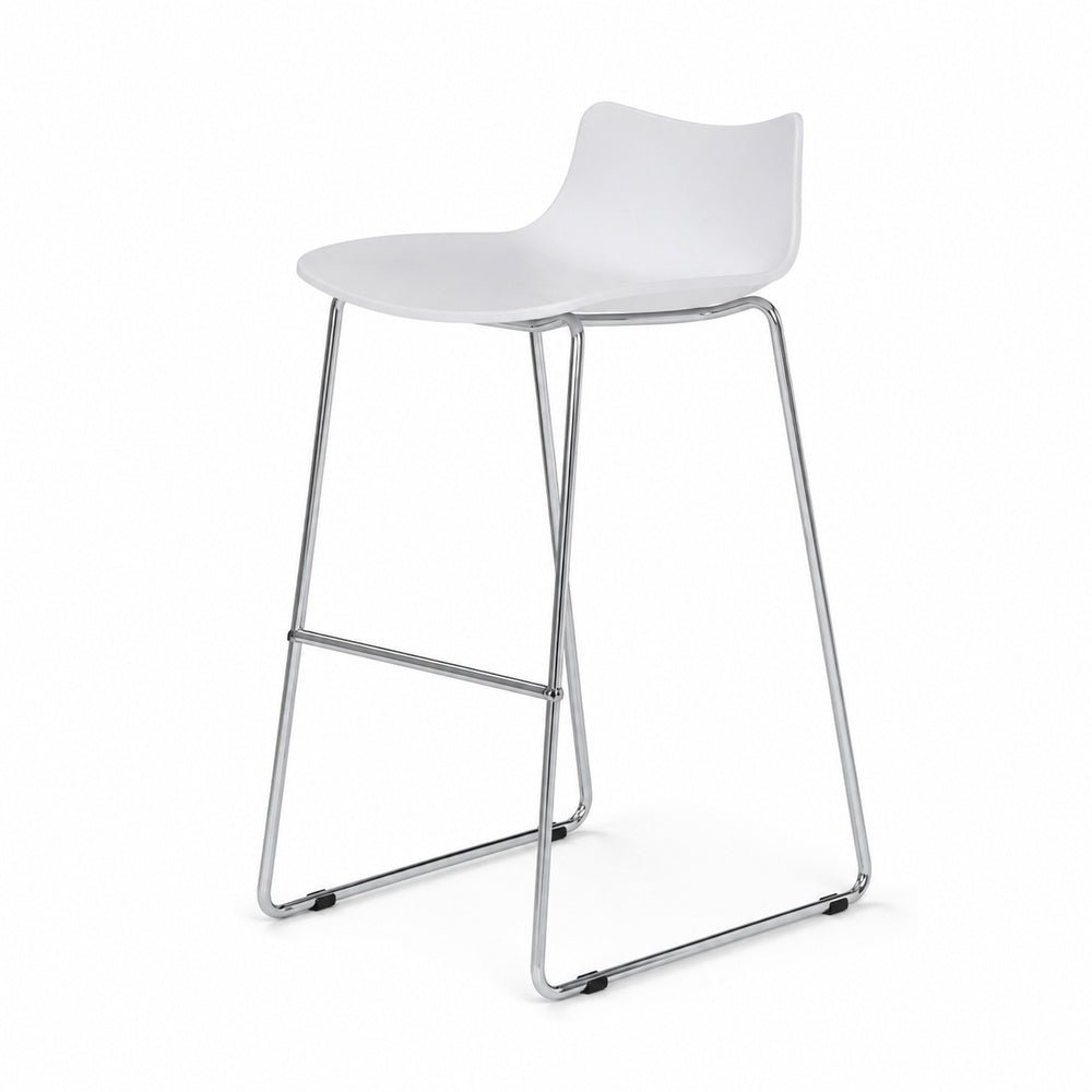 Banco Comercial con Asiento - VERSA STYLE - Estructura Blanco - Altura 65 cm - Polipropileno Color Blanco - AL-3023 - VERSA - NOGAL BEAT - Banco Comercial