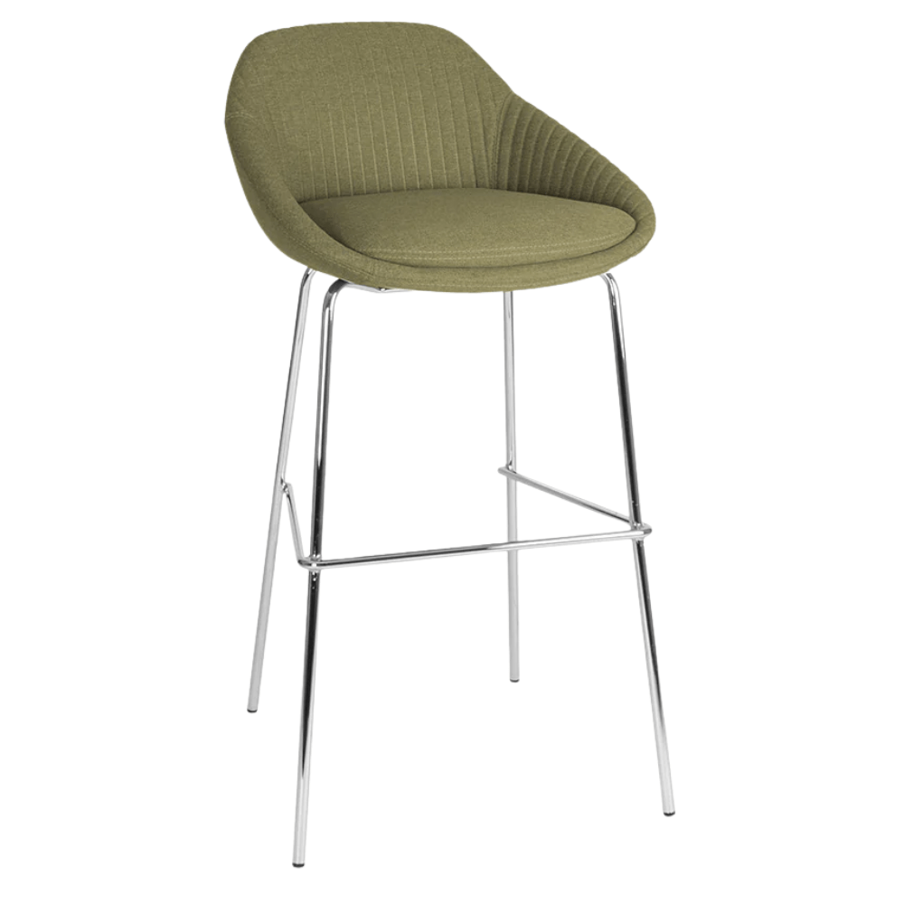 Banco comercial Offiho Fabrizia OHV-129 con estructura de acero, asiento, respaldo y brazos tapizados de color