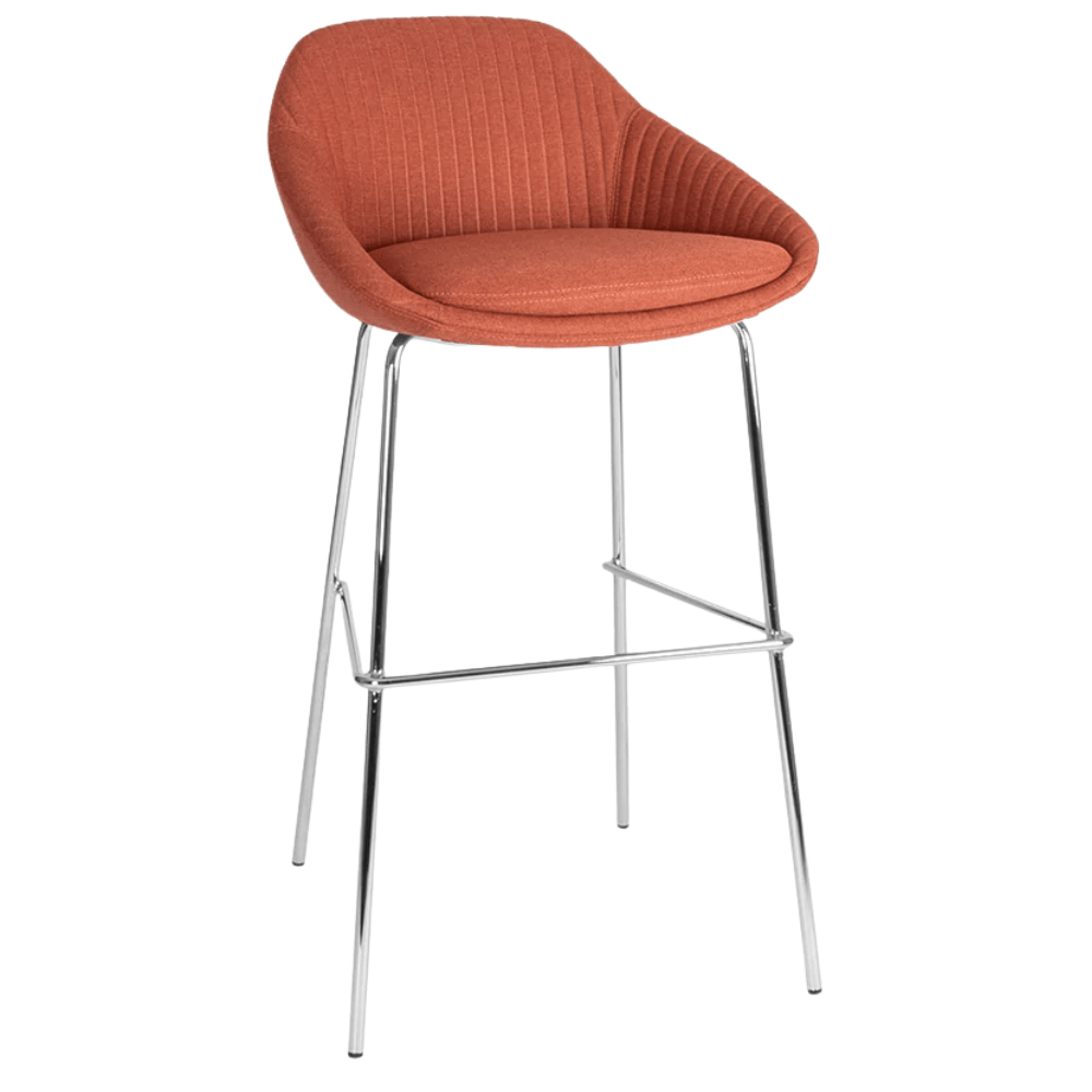 Banco comercial Offiho Fabrizia OHV-129 con estructura de acero, asiento, respaldo y brazos tapizados de color