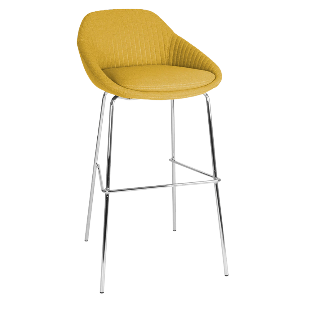 Banco comercial Offiho Fabrizia OHV-129 con estructura de acero, asiento, respaldo y brazos tapizados de color