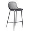 Banco comercial medio Albar PL-70 MED con asiento de polipropileno y estructura metálica negra
