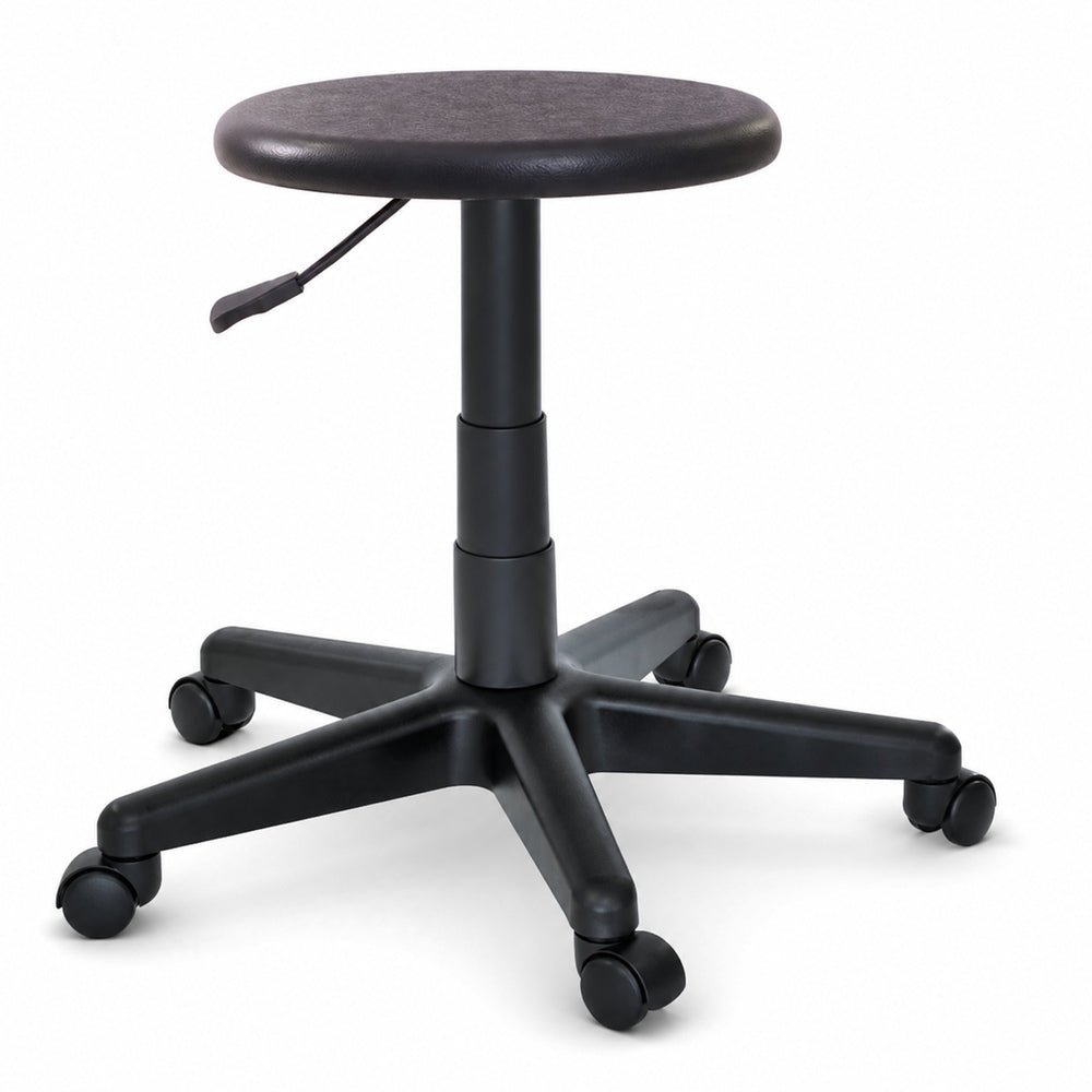 Banco de Oficina Industrial - VERSA ALTUS POINT - Estructura Aluminio - Altura 38.5 a 51.5 cm - Asiento Redondo con Acojinamiento Pu - AL-196 - VERSA - NOGAL BEAT - Silla Industrial