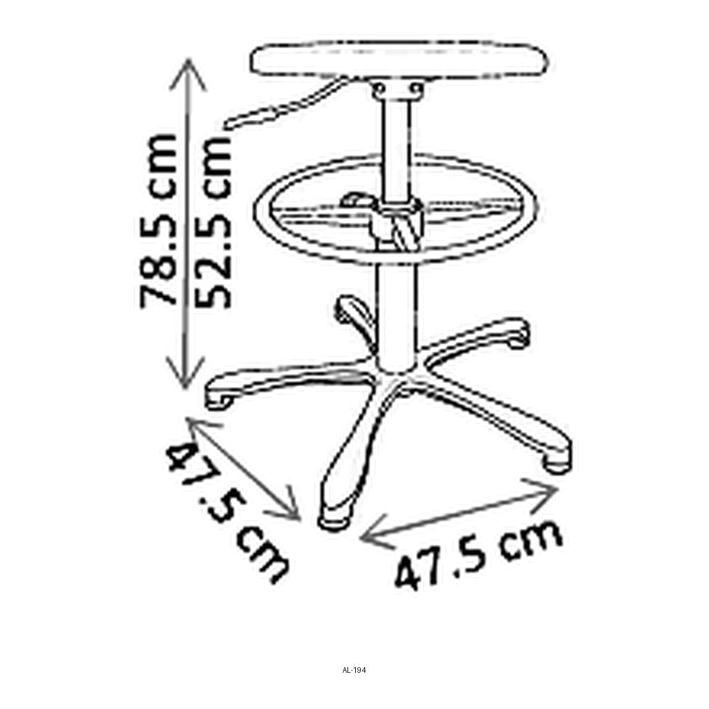 Banco de Oficina Kit Cajero - VERSA ALTUS PLAK POINT - Estructura Aluminio - Altura 52.5 a 78.5 cm - Asiento Redondo con Acojinamiento Pu - AL-194 - VERSA - NOGAL BEAT - Silla Kit Cajero