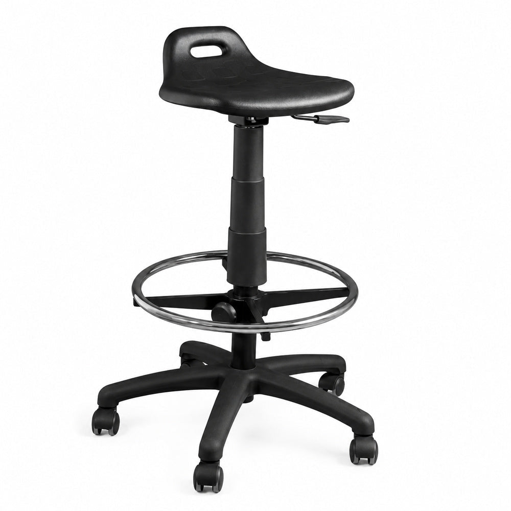 Banco Industrial para Área de Producción - GEBESA - Negro - Con Ruedas - GDC306BR - GEBESA - NOGAL BEAT - Silla Industrial