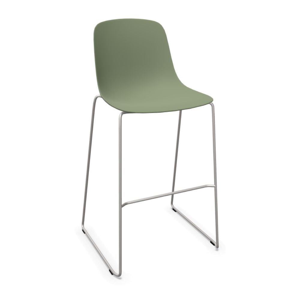 Banco INFINITI PURE LOOP MONO | Banco Bar | Trineo | Varios Colores | Carcasa Polipropileno | Interior Exterior - 113-5922H-VRD - Infiniti - NOGAL BEAT - Bancos