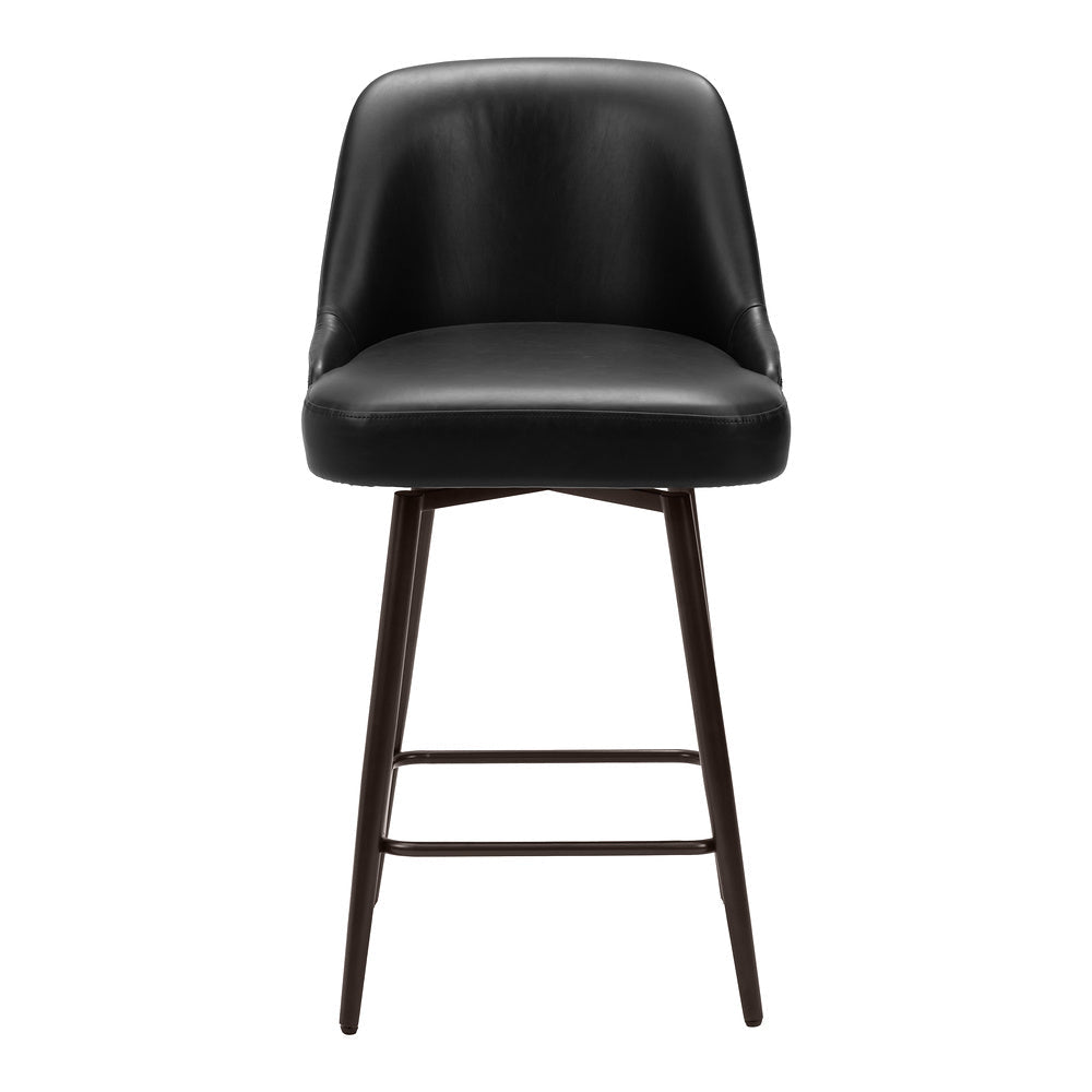 Banco Mostrador para Bar y Barra - ZUO KEPPEL - Varios Colores - Asiento y Respaldo Tapizados en Piel Sintética - 109973 - Zuo - NOGAL BEAT - Banco Comercial