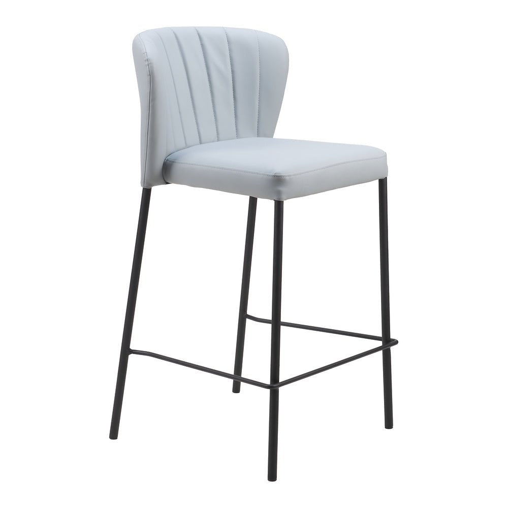 Banco Mostrador para Bar y Barra - ZUO LINZ - Varios Colores - Asiento y Respaldo Tapizados en Piel Sintética - 109781 - Zuo - NOGAL BEAT - Banco Comercial