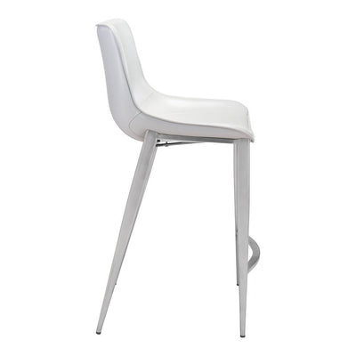 Banco Mostrador para Bar y Barra - ZUO MAGNUS 53x55 101408 - Varios Colores - Asiento y Respaldo Tapizados en Piel Sintética - 101408 - Zuo - NOGAL BEAT - Banco Comercial