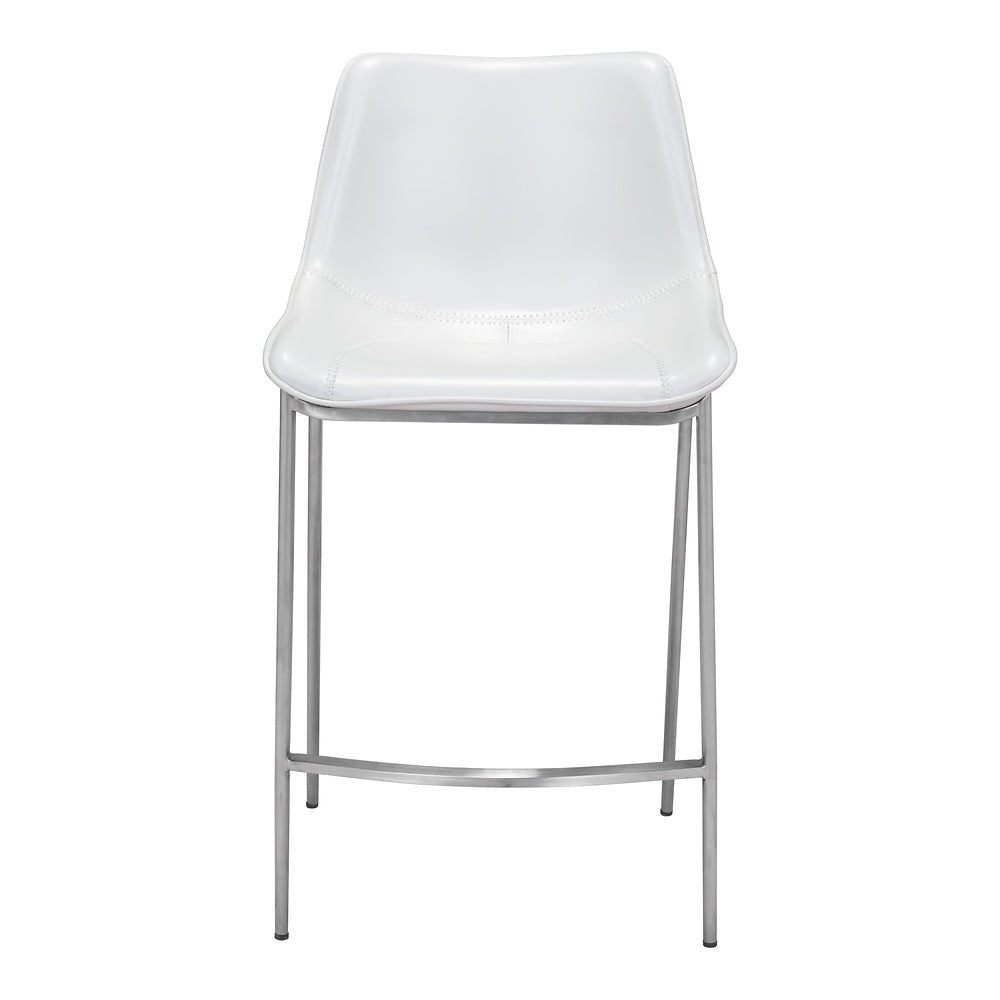 Banco Mostrador para Bar y Barra - ZUO MAGNUS 53x55 101408 - Varios Colores - Asiento y Respaldo Tapizados en Piel Sintética - 101408 - Zuo - NOGAL BEAT - Banco Comercial