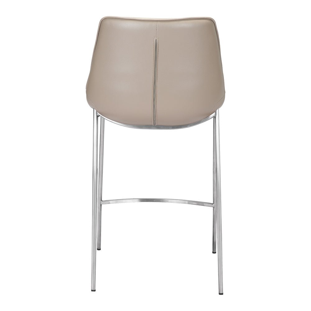 Banco Mostrador para Bar y Barra - ZUO MAGNUS 53x55 102028 - Varios Colores - Asiento y Respaldo Tapizados en Piel Sintética - 102028 - Zuo - NOGAL BEAT - Banco Comercial
