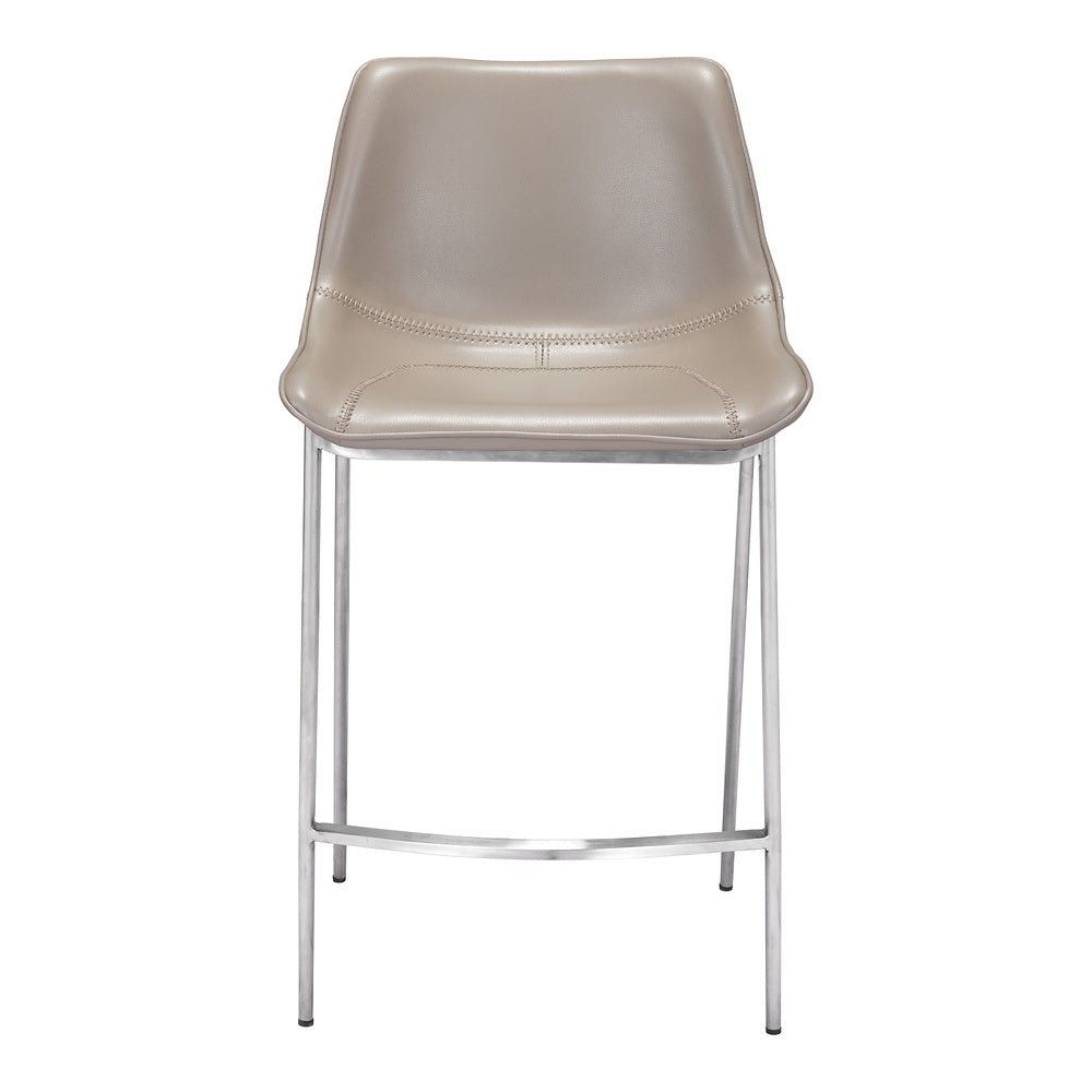 Banco Mostrador para Bar y Barra - ZUO MAGNUS 53x55 102028 - Varios Colores - Asiento y Respaldo Tapizados en Piel Sintética - 102028 - Zuo - NOGAL BEAT - Banco Comercial