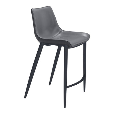 Banco Mostrador para Bar y Barra - ZUO MAGNUS 53x55 109392 - Varios Colores - Asiento y Respaldo Tapizados en Piel Sintética - 109392 - Zuo - NOGAL BEAT - Banco Comercial